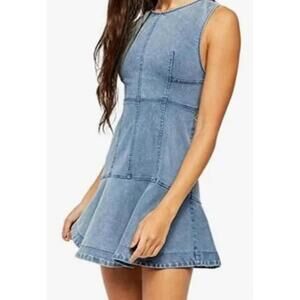 Free People Alex Denim Sleeveless Mini Dress Size 8